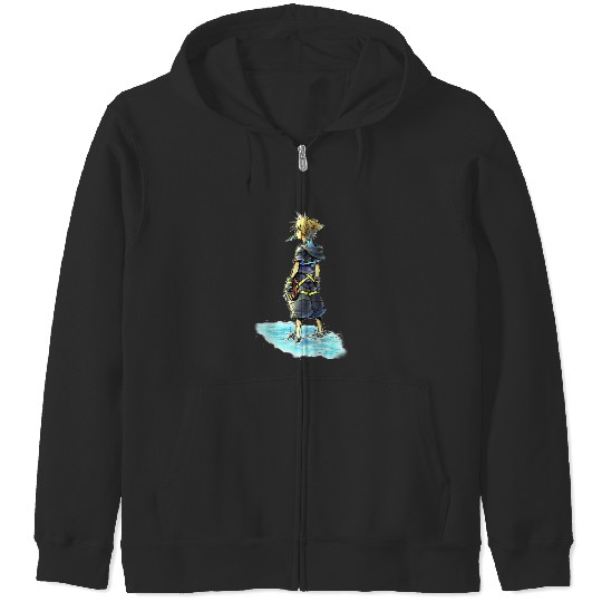 Disneys Kingdom Hearts Sora Sea Salt Ice Cream Sketch Zip Hoodies