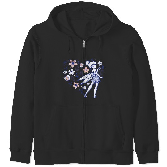 Disneys Tinker Bell Storybook Heart Blue Zip Hoodies
