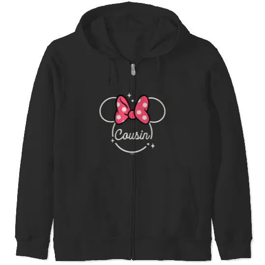 Disney Minnie Mouse Cousin Head Icon Magic Family Trip gifts trends Zip Hoodies