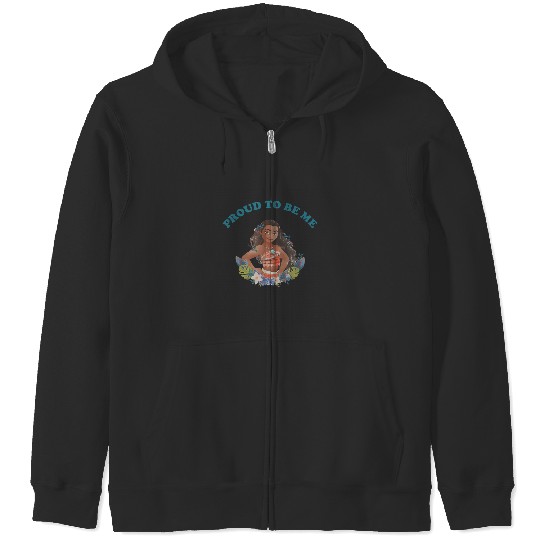 Disney Moana Proud To Me Floral Portrait Zip Hoodies