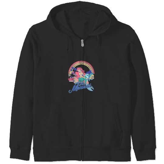 Disney The Little Mermaid Pastel Rainbow Retro Zip Hoodies