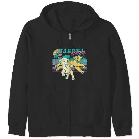 Disneyss Lion King Simba Nala Retro Landscape Portrait Zip Hoodies