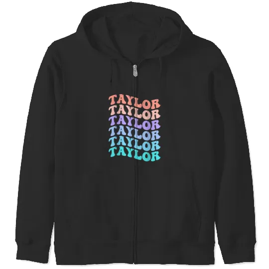 Discover Funny Taylor Name Groovy Colourful Love I Love Ts Taylor Zip Hoodies