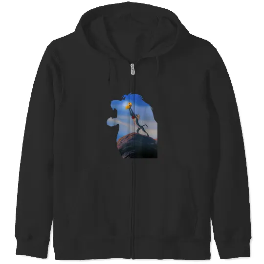 Disney Lion King Rafiki Holding Baby Simba Graphic Zip Hoodies