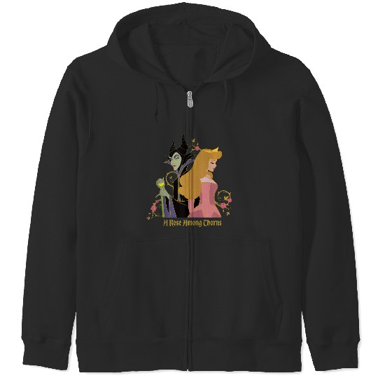 Disney Princess Sleeping Beauty Maleficent Rose Among Thorns Zip Hoodies