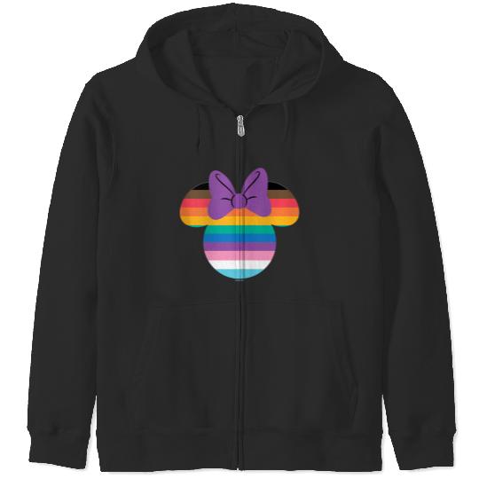 Disney Minnie Mouse Pride Inclusive Rainbow Head Icon Fill Zip Hoodies