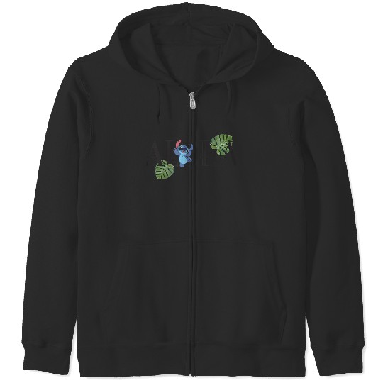 Discover Disney Lilo Stitch Aloha Happy Stitch Dancing Big Logo Zip Hoodies