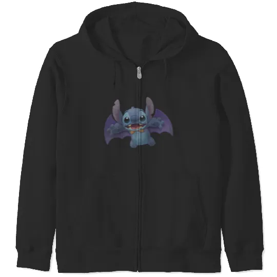 Disney Lilo Stitch Halloween Cute Vampire Stitch Portrait Zip Hoodies
