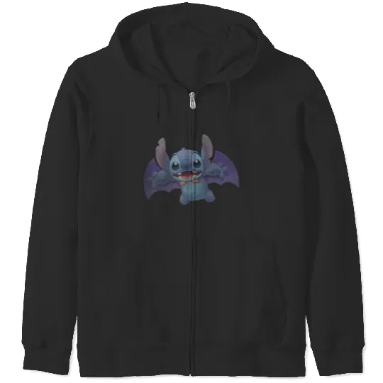 Disney Lilo Stitch Halloween Cute Vampire Stitch Portrait Zip Hoodies