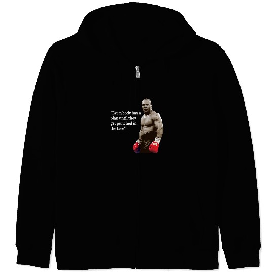 Iron Mike Tyson Quotes Men's Black Zip Hoodies