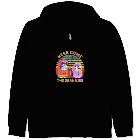 BlueyDad Here Come the Grannies Shirt  Janet And Rita Shirt BlueyDad Family Shirt Zip Hoodies