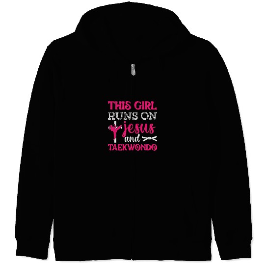 This Girl Jesus Taekwondo Woman Religion Karate Zip Hoodies