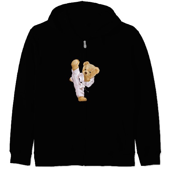 Teddy Karate Bear Zip Hoodies
