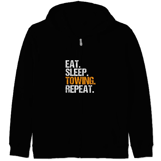 Tow Trucker Eat Sleep Towing Towing Service Tow Truck Driver 2 Zip Hoodies