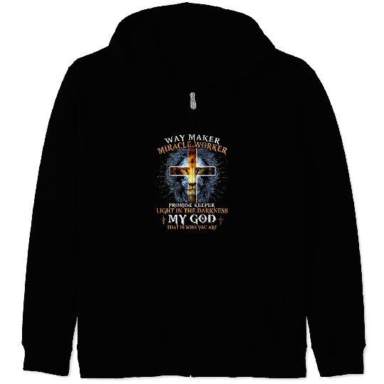 way maker miracle worker promise keeper 4 Zip Hoodies