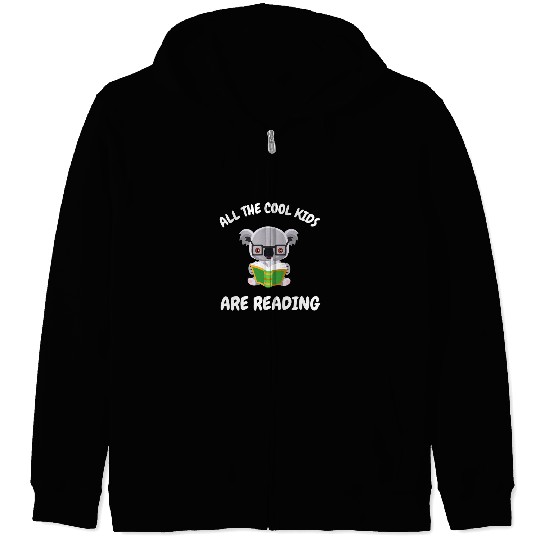 All The Cool Kids Are Reading Koala Bear Read Teacher Book Zip Hoodies