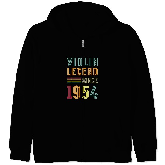 Violinist Legend 1954 70 Years Musician 70th Birthday Violin Zip Hoodies