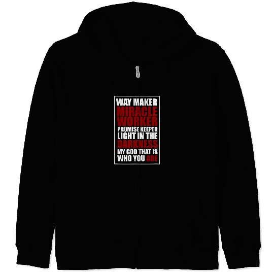 Way Maker Miracle Worker Women Men Christian Zip Hoodies