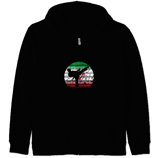 Iran Karate Team Flag Zip Hoodies