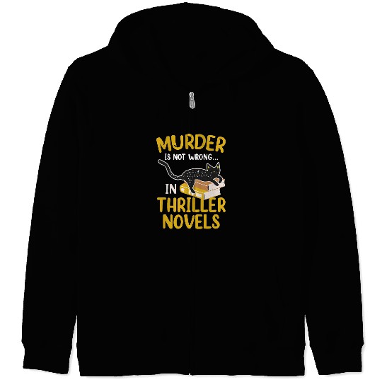 Thriller Novel Horror Writer Kitty Cat Lover Novelist Author Zip Hoodies