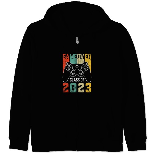 Game Over Class of 2023 Video Games vintages Graduation Gamer Zip Hoodies