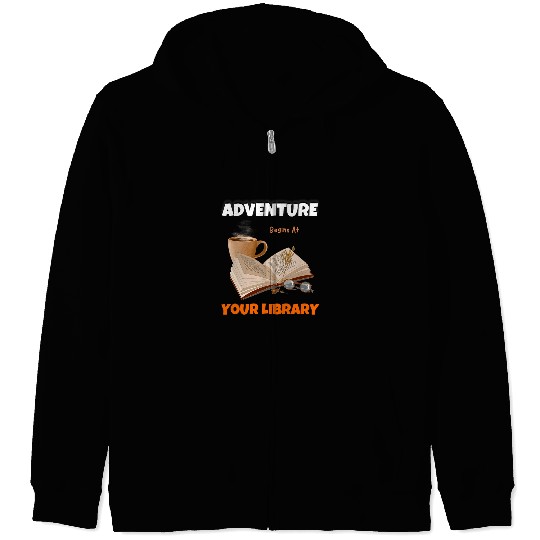 Adventure Begins At Your Library Summer Reading Program 2024 8 Zip Hoodies