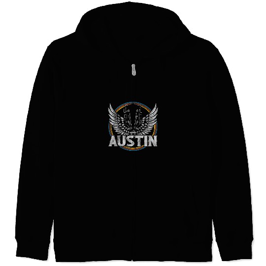Guitarist Retro Austin Texas Guitar vintages Country Music Concert Guitar Zip Hoodies