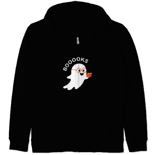 Book Reading Booooks Halloween Reading ghosts Funny Cute Zip Hoodies