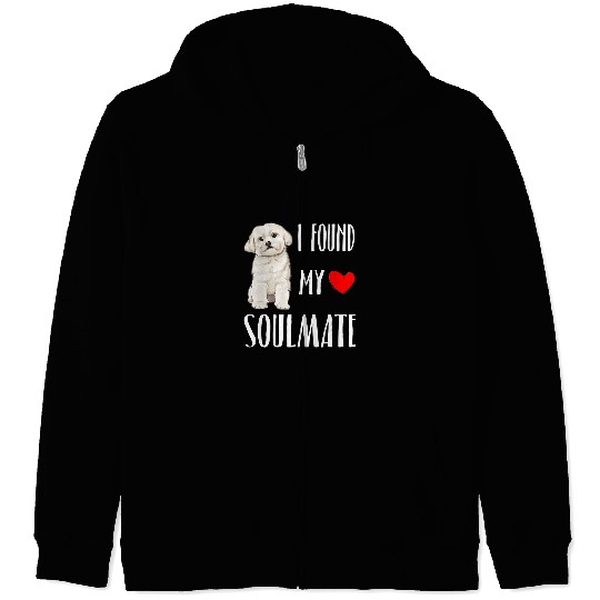 Dog Maltese I Found My Soulmate Maltese Dog Lover bests Friend Gift Zip Hoodies