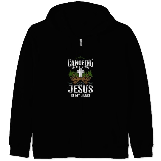 Christian Canoe Canoeing Jesus Faith vintages Cross Canoeing In My Christ Zip Hoodies