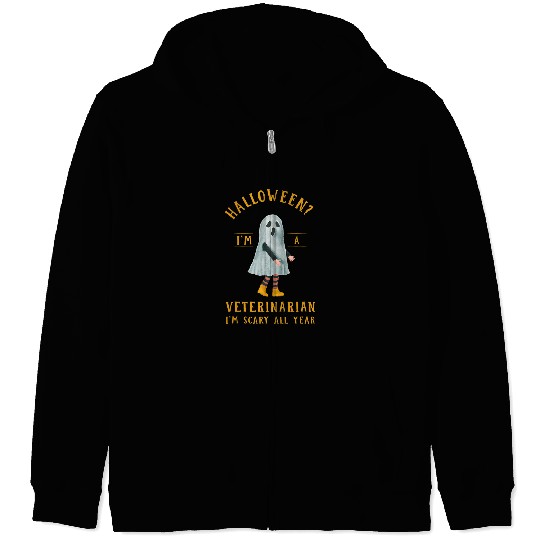 Veterinarian Im Scary All Year Vet Tech Halloween 3 Zip Hoodies