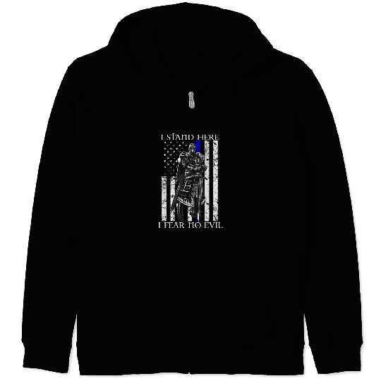 I Stand Here I Fear No EVil Crusader Knight Templar Zip Hoodies