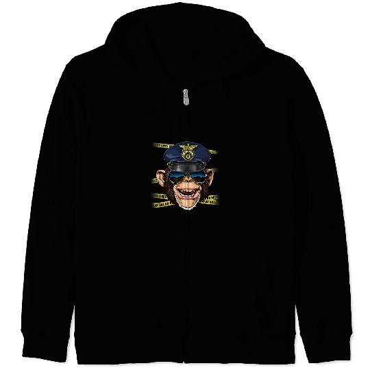 Chimpanzee Police Great Ape Chimp Primate Animal Lover 32 Zip Hoodies