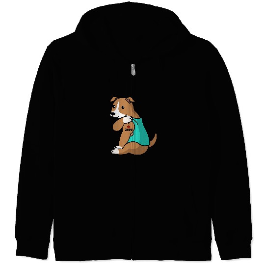 Dog Grayhound I Love Grandma Tattoo Greyhound Grandmother Dog Zip Hoodies