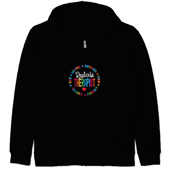 Book Reading Teacher School Support Squad Reading Dyslexia Therapist Zip Hoodies