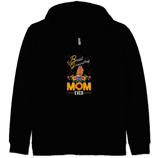 bests Groundhog Mom Ever Marmot Groundhog Mom Zip Hoodies