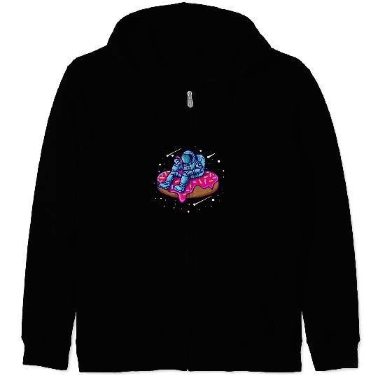 Astronauts Funny Doughnut Spaceman Cloud Donut Astronaut Zip Hoodies