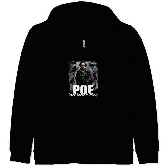 Writer Edgar Allan Poe Zip Hoodies