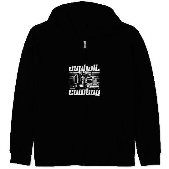 Asphalt Cowboy Trucker Truck Driving Truck Drivers Gift Zip Hoodies
