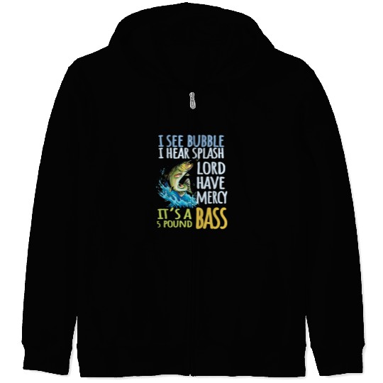 Fishing Bass Fishing Angling Sport Black Bass Fish Fisher Zip Hoodies