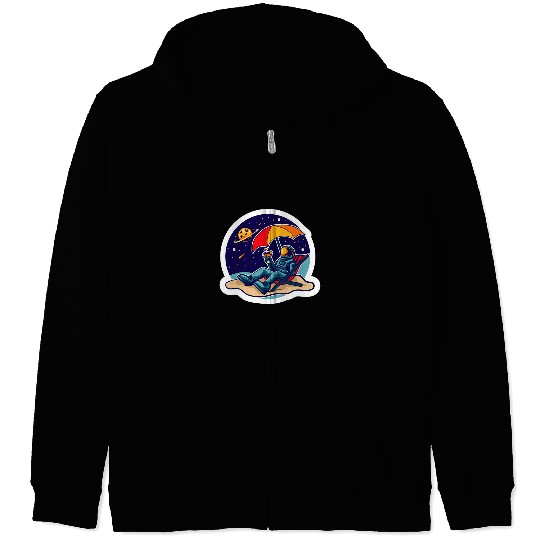 Astronauts Funny Spaceman Sunset Beach Vacation Astronaut Zip Hoodies