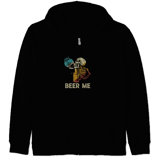 Beer Skeletons Scary Spooky Drinking Beer Funny Halloween Party114 Zip Hoodies