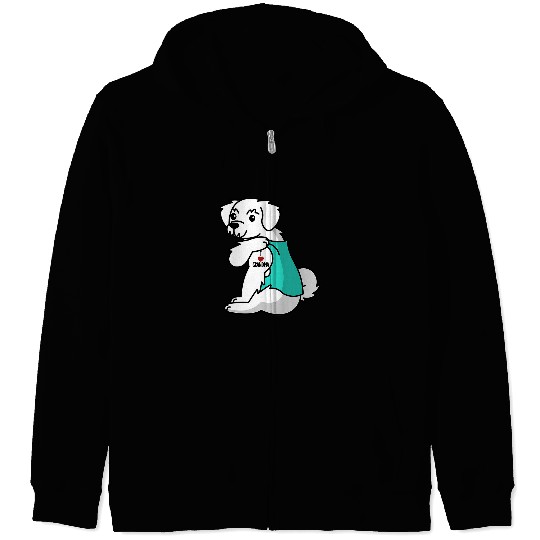 Dog Maltese I Love Grandma Tattoo Maltese Grandmother Dog Zip Hoodies