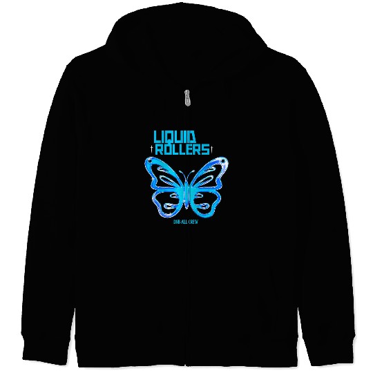 Drums Drummer Liquid DnB Butterfly Liquid Drum N Bass Junglist EDM Drums Zip Hoodies