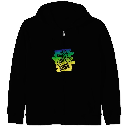 BMX Natural born racer vintages retro bicycle Zip Hoodies