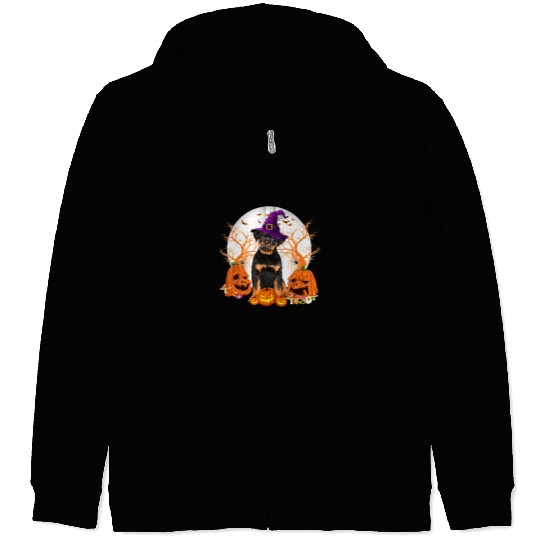 Dog Rottweiler Halloween Rottweiler Dog Jack O Lantern Pumpkin 34 Zip Hoodies