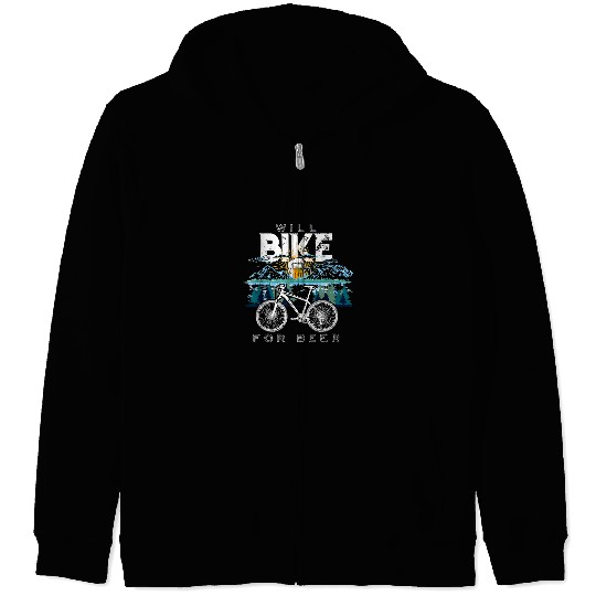 Beer Will Bike Beer Cycling Biking Beer Lover Drinking3 Zip Hoodies