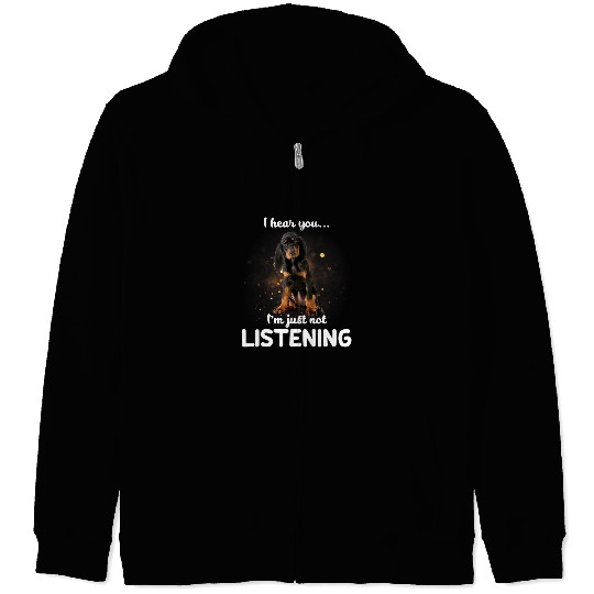 Austrian Black And Tan Hound Dog I Hear You Not Listening Zip Hoodies