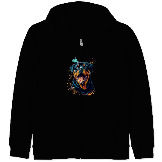 Dog Rottweiler Lover Rottie Portrait 9 Zip Hoodies