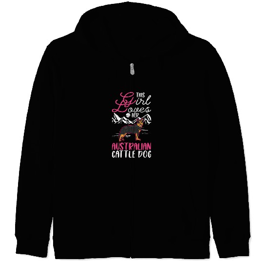 Australian Cattle Dog Girl Blue Heeler 192 Zip Hoodies